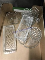 ASSORTED CLEAR GLASS SERVING DISHES