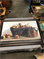 FRAMED PICTURE (BASKET OF PEACHES)