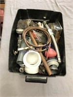 BLACK TUB OF ASSORTED HARDWARE/ PARTS