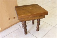 Vintage Wooden Square Stool
