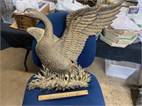 Very large brass goose wall art