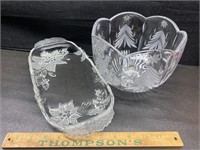 Crystal bowl and platter