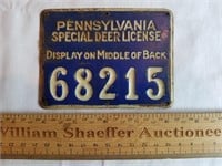 PA Tin Hunting Special Deer License