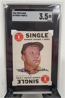 1968 Topps Game Mickey Mantle SGC Graded 3.5