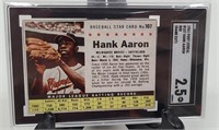 1961 Post Cereal Hank Aaron SCG Graded 2.5