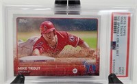 2015 Topps Mike Trout No Sparkle PSA Graded 9