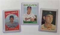 3 Vintage Topps Baseball Cards