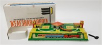 Vintage Russian Tin Litho Railway Wind Up Toy
