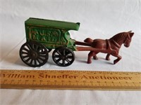 Cast Iron US Mail Horse & Buggy 7" L