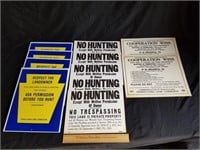 Vintage Hunting Signs 1 Lot