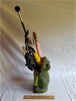 Frog Ceramic Umbrella Holder 17" H