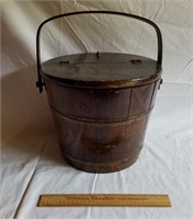 Vintage Wooden Sewing Basket 17H Including Handle