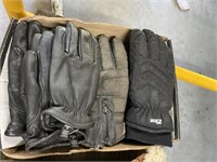 black leather glove cloth insulated gloves