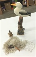Wooden Sea Gull & Net Items