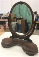 Antique Oval Dresser Mirror w/Storage Compartments