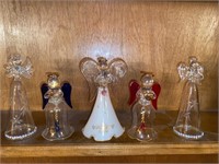 5 VINTAGE ANGELS, SOME WITH BELLS