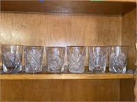 6 VINTAGE CUT CRYSTAL GLASSES ( SET 1 )