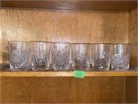 6 VINTAGE CUT CRYSTAL GLASSES ( SET 2 )
