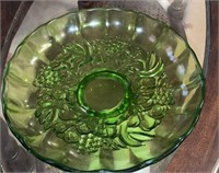 Large Green Platter Fruit Bowl