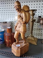 Wooden Carved & Signed L. Boucheron Man