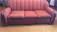 Mid Century Modern Red and Green Couch