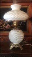 Glass Globe Table Lamp Painted White