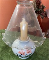 CANDLE LAMP WITH SCALLOPED GLASS SHADE