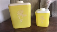 Mid Century Modern Plastic Yellow Canisters