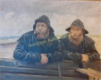 Michael Ancher, kopi efter, 2 fiskere. Olie.