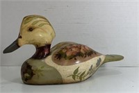 Wood Carved Crested Duck Decoy Folk Art Painted*