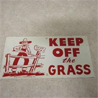 Keep off the grass metal sign. Mackay.