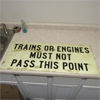 Metal Train sign.