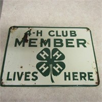 Metal 4-H club member sign.