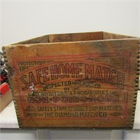 Safe home Match Crate wood. Antique