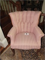 Tufted Back Arm Chair with Silk Type Upholstery