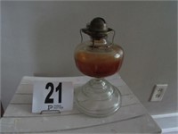 Amber Glass Oil lamp Base (No Chimney) (R1)