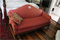Antique Camelback Sofa with Claw Feet