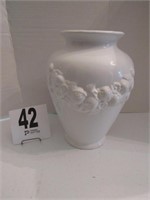 12" Tall White Ceramic Vase (R2)