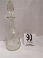 13" Tall Cut Glass Decanter with Top (R3)