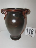 11" Tall Brown Stoneware Vase (R3)