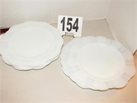 (8) Milk Glass Type Plates - 9" Across (R3)