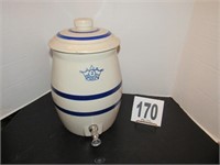 Stoneware Lidded Crock Beverage Dispenser (13"