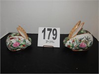 Pair of Asian Inspired Decorative Rabbits (Signs