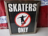 Skaters Only Framed Bar Decor 18x22