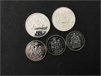 Canadian Coins 1 Dollar & 50 Cents