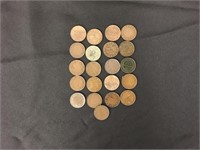 21 Large Canadian Pennies