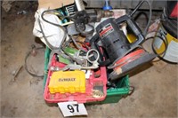 Buffer, Drill and Tub of Misc. Tools