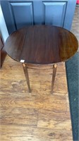 Walnut drop leaf table w/drawer & lovely inlay