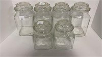 (5) glass canisters w/ lids