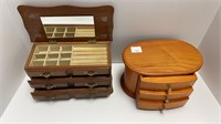 (3) Wood jewelry boxes